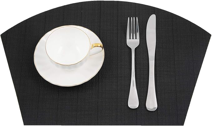 SHACOS Small Round Table Placemats Wedge Placemat Set of 4 Non Slip Heat - Image 2
