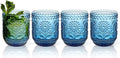 Topsky Vintage Drinking Glasses Set of 4, 12oz Drinkware Set, Heavy Duty by HomeandKitchenNO1