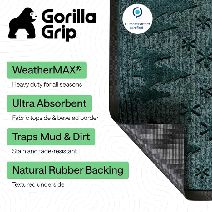 GORILLA GRIP 100% Waterproof All-Season WeatherMAX Doormat, US Designed Natural - Image 2