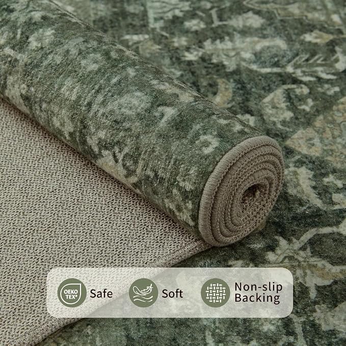 Rugxara 6x9 Area Rugs for Living Room Bedroom, Large Washable Rug, Non Slip & - Image 4