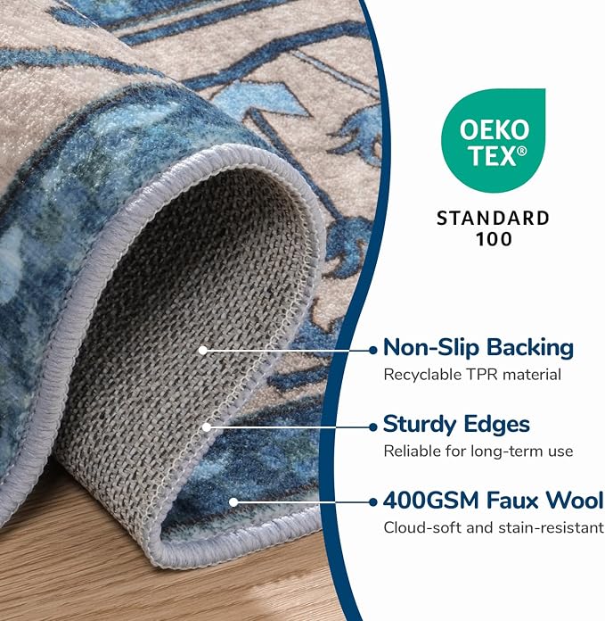 Lessymo Area Rugs 9x12 Living Room, Large Area Rug Machine Washable Area Rug - Image 6