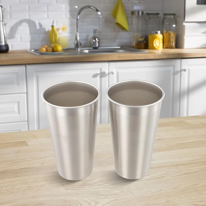 Stainless Steel Camping Mug Set, Lightweight Handleless Travel Coffee Cup - Image 5