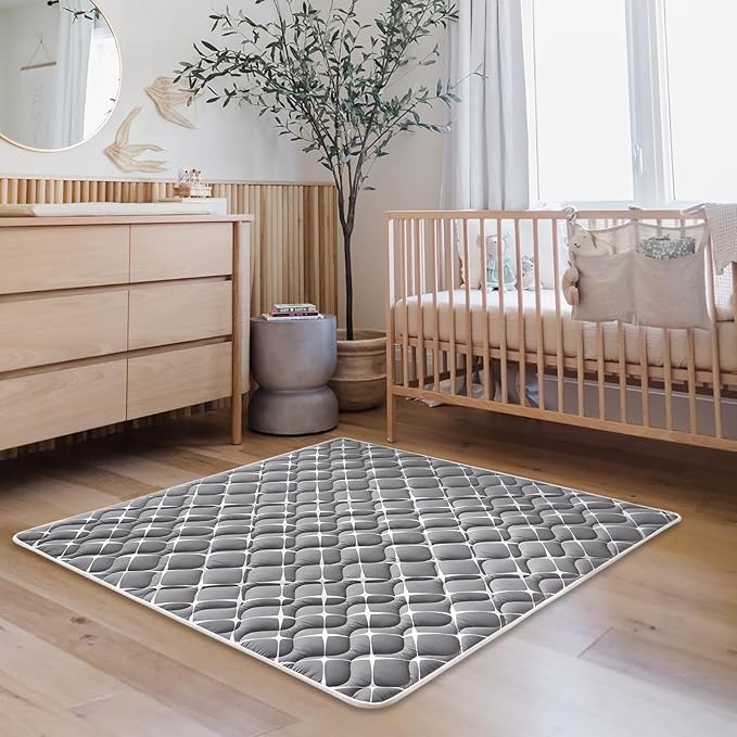 High-Density Foam Baby Play Mat, 50x50 Inches Thicken One-Piece Comfortable and Soft Playmat, Non Slip Machine Washable Floor Mat for Infants, Tapete Para Bebes,Toddlers