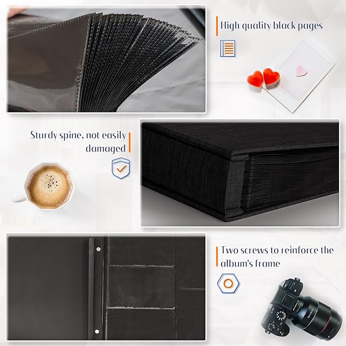 Popotop Photo Album 4x6 1000 Pockets for Wedding Gifts,Linen Hardcover Picture Albums for Family Anniversary Baby Vacation Pictures