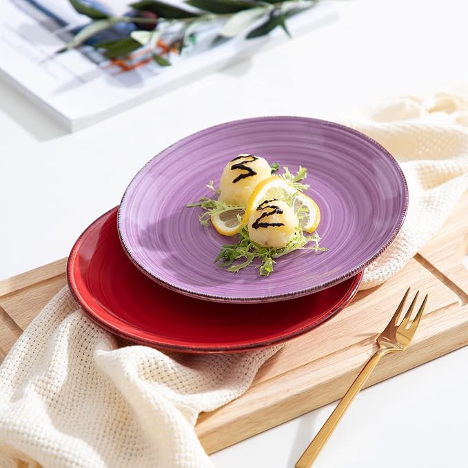 vancasso Bonita Muticolor Salad Plate Set of 6, 7.5 Inch Ceramic Dessert Plate - Image 5