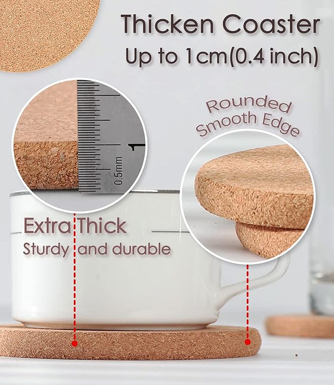 Cork Trivets for Hot Dishes, Hot Pots and Pans, 8 Inch 6 Pcs | High Density - Image 5