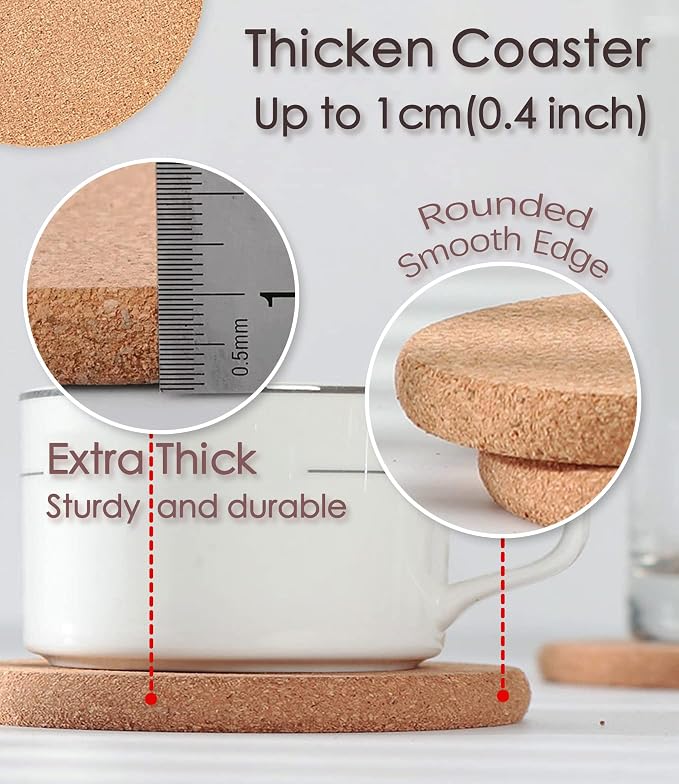 Cork Trivets for Hot Dishes, Hot Pots and Pans, 10 Inch 6 Pcs | High Density - Image 5