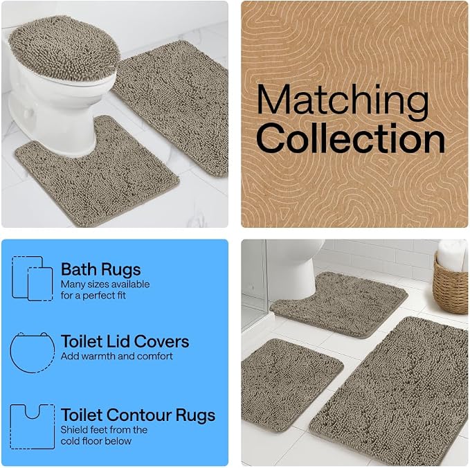 GORILLA GRIP Bath Rug Mat 60x24, Thick Soft Absorbent Chenille, Quick Dry - Image 8