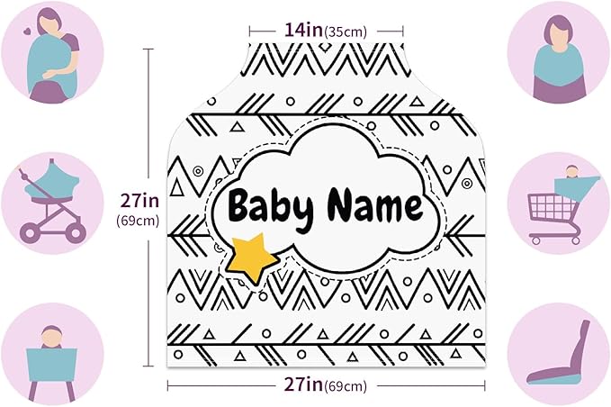 Baby Car Seat Stroller Cover Nursing Cover New Mom Breastfeeding Scarf Soft Stretchy Infant Carrier Cover Car Canopy Coverage