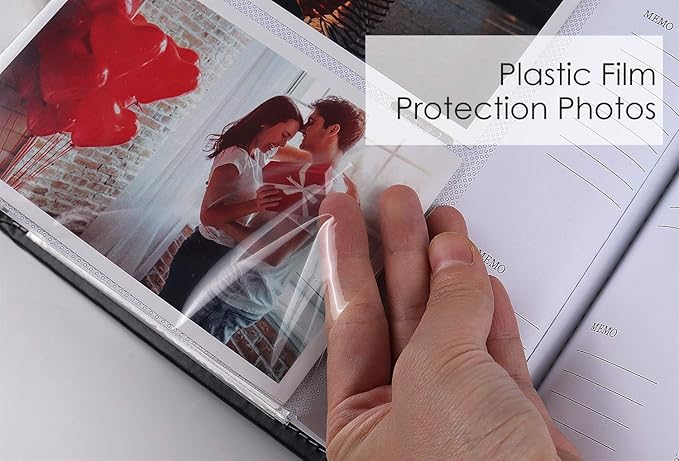 RECUTMS Photo Album 300 Pockets,4x6 Photo Book Paper Core Memo Insert Inside Page PU Leather Cover Picture Album Record Wedding Baby Valentine's Day Christmas Holiday(Blue)