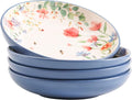 Bico Summer Provence Pasta Bowls, 35oz Salad Bowl Set of 4, Large Ceramic by Bico