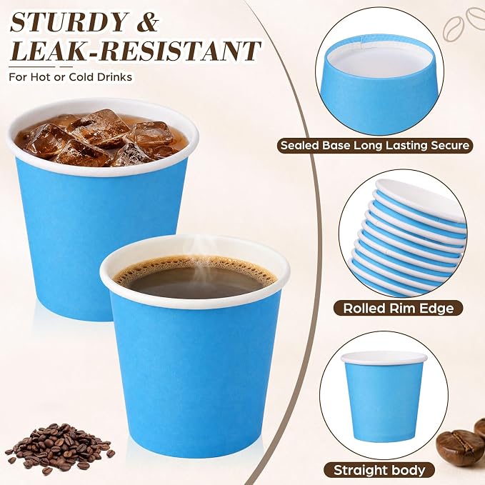 300 Pcs Mini Coffee Cups Brown Culture Cup 2oz Disposable Bathroom Cups Paper - Image 2