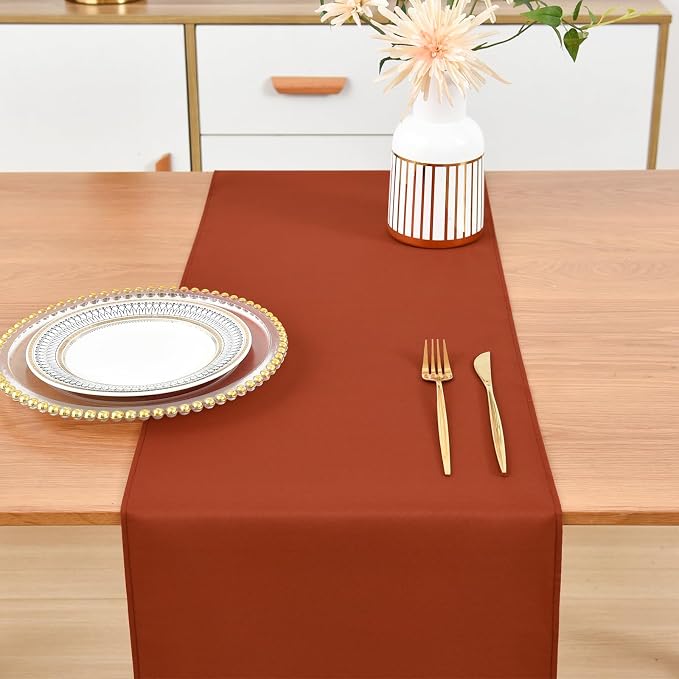 Wolkemer Farmhouse Rust Table Runner Dining Table Runners 60 Inches Long | - Image 7