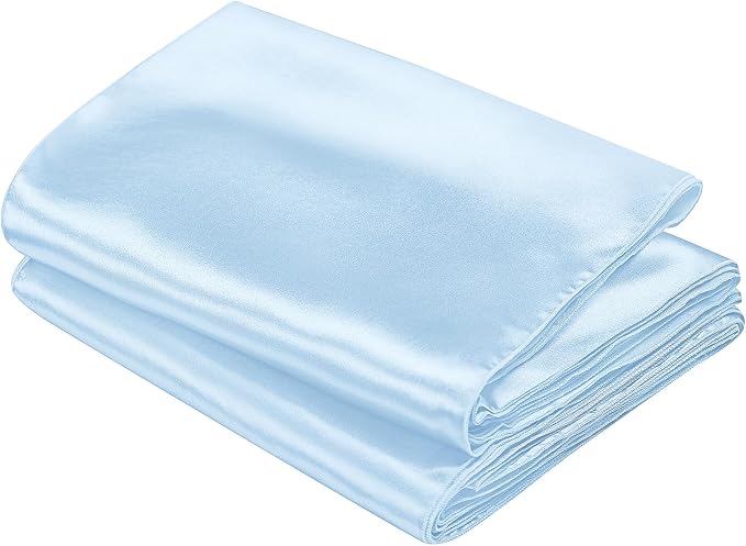 SiinvdaBZX 24 Pcs Light Blue Satin Table Runner 12 x 108 inches Long | Bright - Image 7