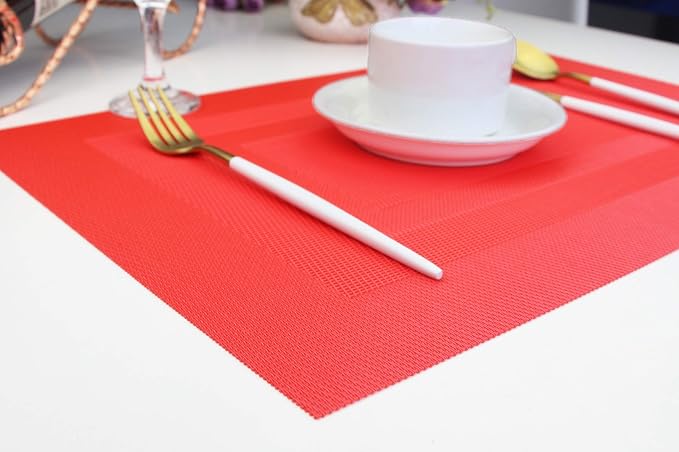 PIGCHCY Vinyl Placemats Set of 12 Washable Durable Kitchen Easy to Clean - Image 8