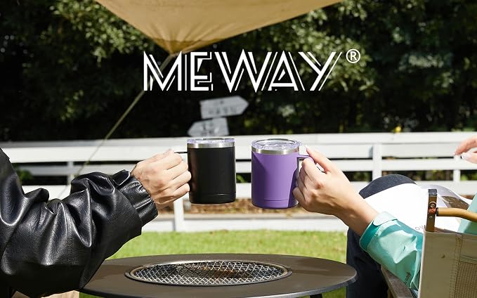MEWAY 12oz Coffee Mug With Handle 2 Pack Bulk, Stainless Steel Insulated Travel - Image 8