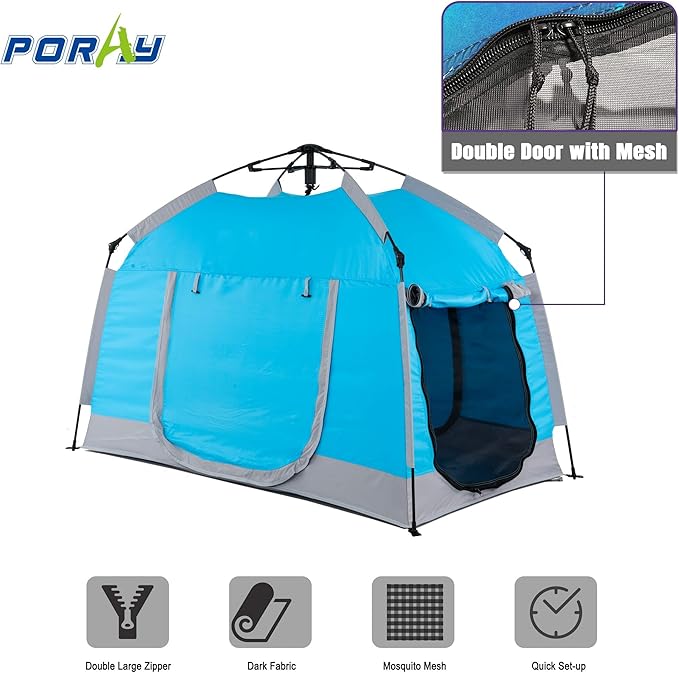 Easy Set Up Kids Playhouse with Nice LED Light Strip and 3 Large Opens,Portable Children Play Tent & Privacy Room for Indoor & Outdoor Games with Carry Bag-Free Space for Toddlers-Birthday Gifts