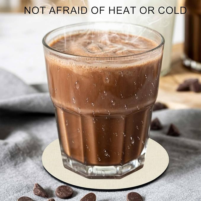 Beige Coasters Set of 6, Absorbent Coasters - Image 3