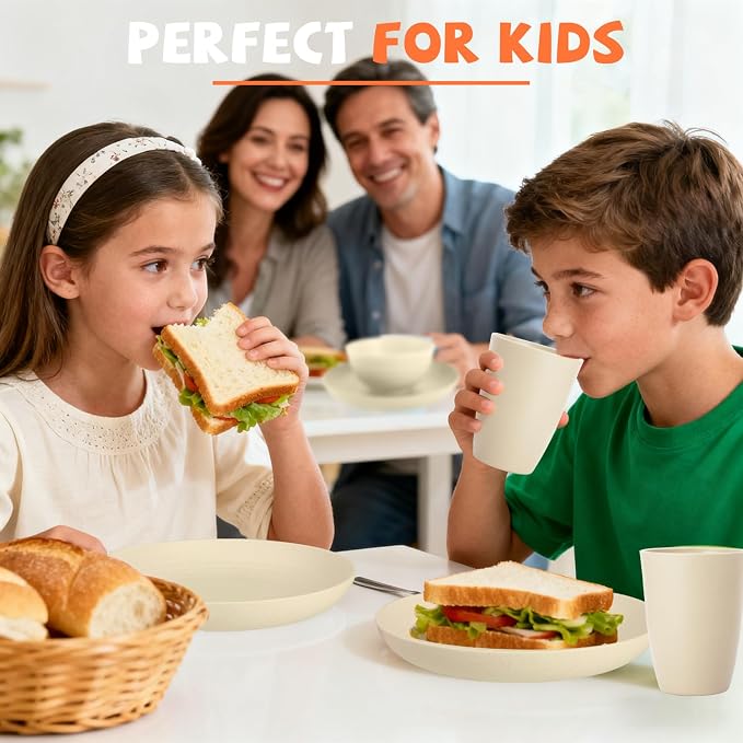 Kitchen Wheat Straw Dinnerware Sets - Image 3