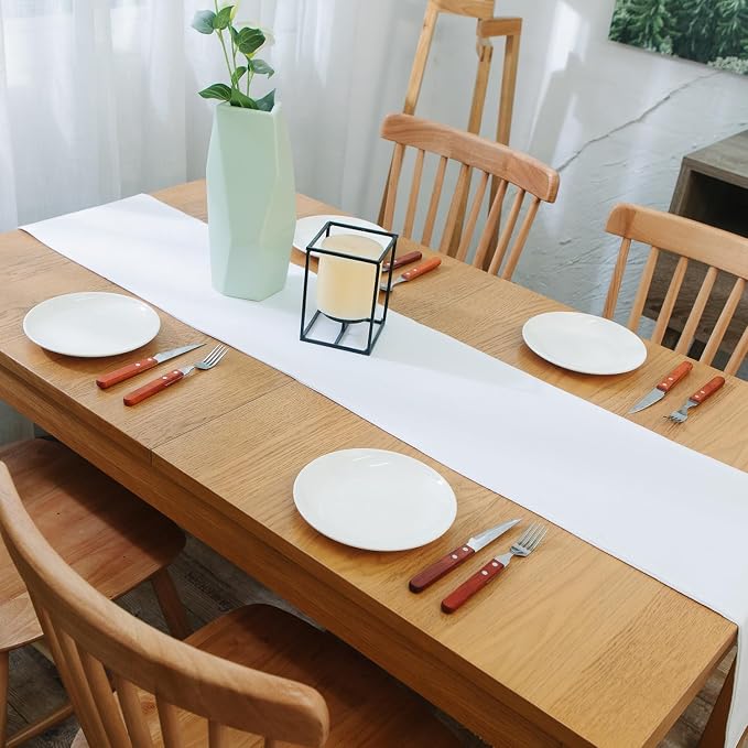 Soft Caddice Faux Linen Table Runner Cloth 2 Side - Image 3