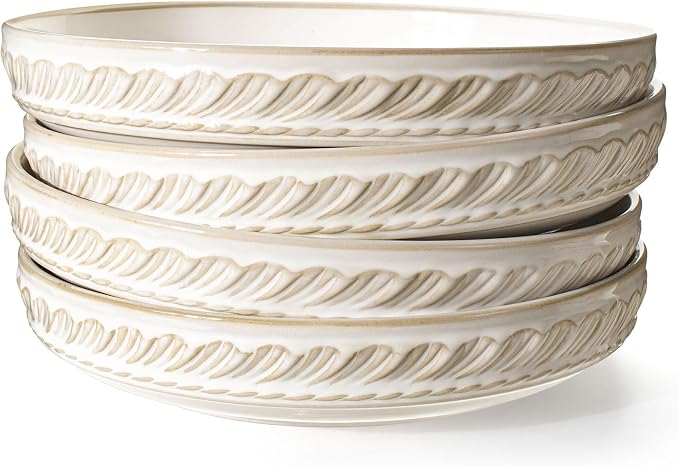 Pasta Bowls, 50oz Large Salad Serving Bowls, 9.75'' Plates Bowls Set of 4 by Artena