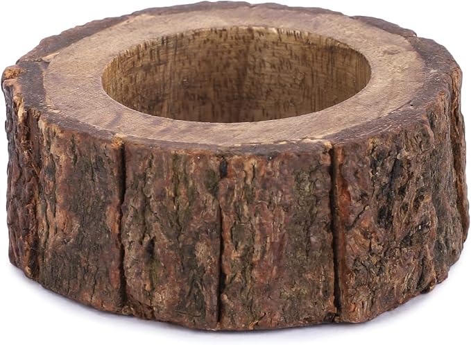 Ajuny Wooden Napkin Rings Set of 12 Handmade Bark Edge Table Decor 1.5 Inch | - Image 7