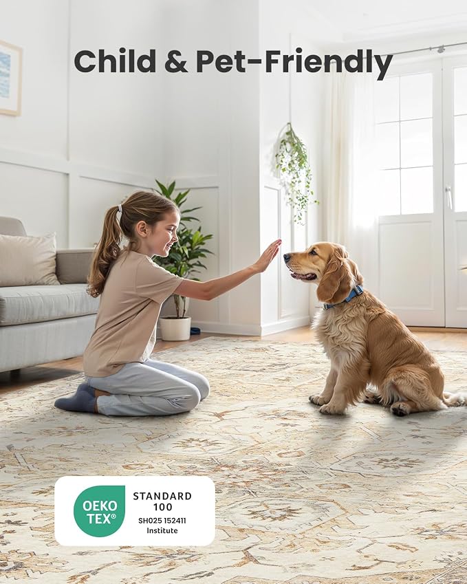 AMADA HOMEFURNISHING 2x4 Washable Area Rug, Low-Profile Entryway Rug - Image 3
