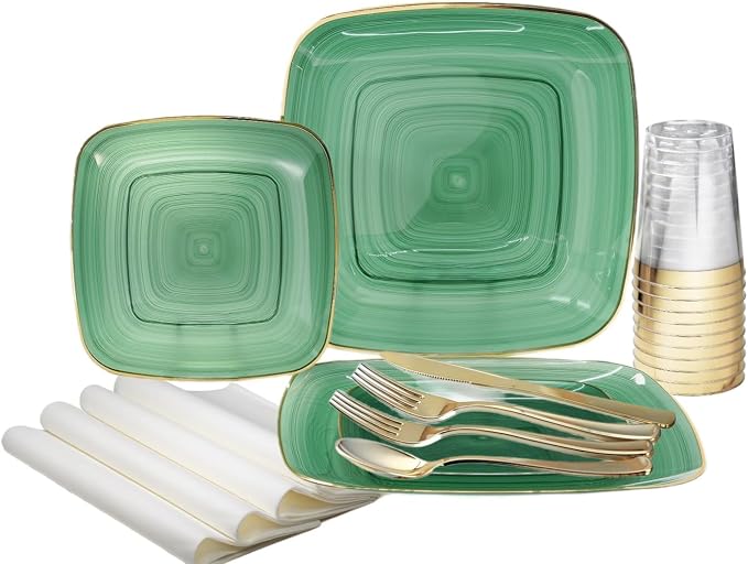 " OCCASIONS " 640pcs set-Wedding Party Disposable Plastic Plate Set -80 x 10'' by OCCASIONSFINESTPLASTICTABLEWARE