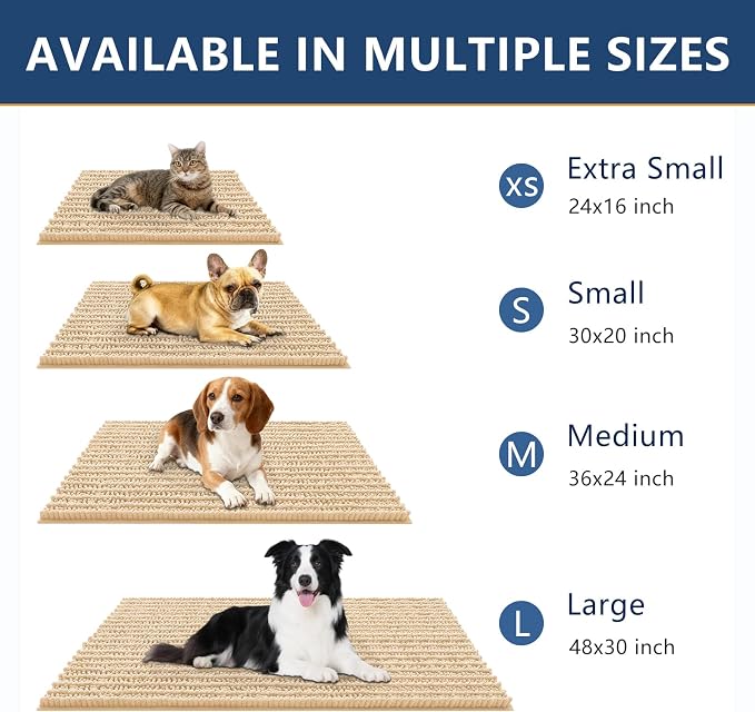 Smiry Dog Door Mat for Muddy Paws 59x35, Absorbent Dirt Trapper, Non-Slip - Image 3