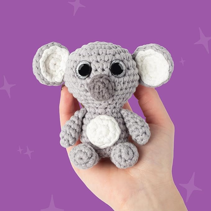 Cookie Box Crochet Kit for Beginners - Learn to Craft Amigurumi Stuffed Animals - Knitting Gift for Kids and Adults - Beginner-Friendly Yarn - Stitch-by-Stitch Video Tutorial - Koala Coal