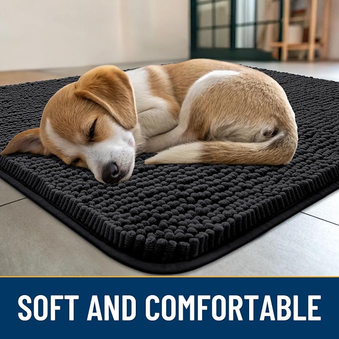 Smiry Dog Door Mat for Muddy Paws 59x35, Absorbent Dirt Trapper, Non-Slip - Image 2