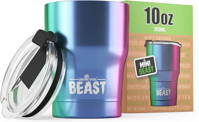 Beast 10 oz Tumbler Stainless Steel Vacuum Insulated Coffee Ice Cup Double Wall by GreensSteel