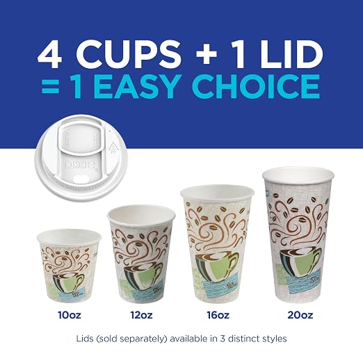 Dixie PerfecTouch 12 oz. Insulated Paper Hot Coffee Cup by GP PRO, Coffee Haze - Image 7