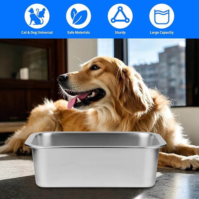 Ohtomber 2.65 Gallons Stainless Steel Dog Bowl, Big Pet Water & Food Bowl | - Image 7