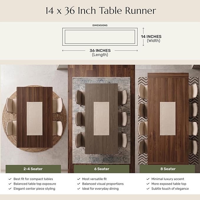 Solino Home 100% Pure Linen Table Runner, 14 x 36 in, end tables, coffee tables - Image 3