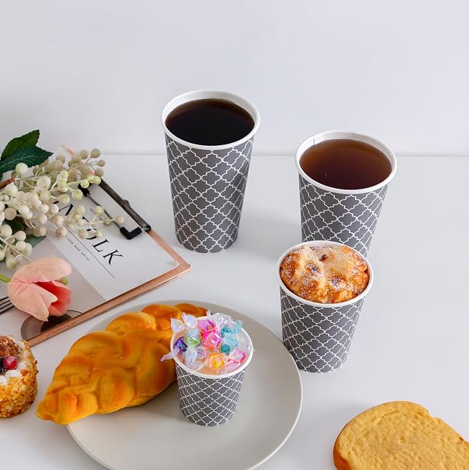 Lamosi Coffee Cups 12 oz 500 Pack, Disposable Paper Coffee Cups, Hot Cups | - Image 4