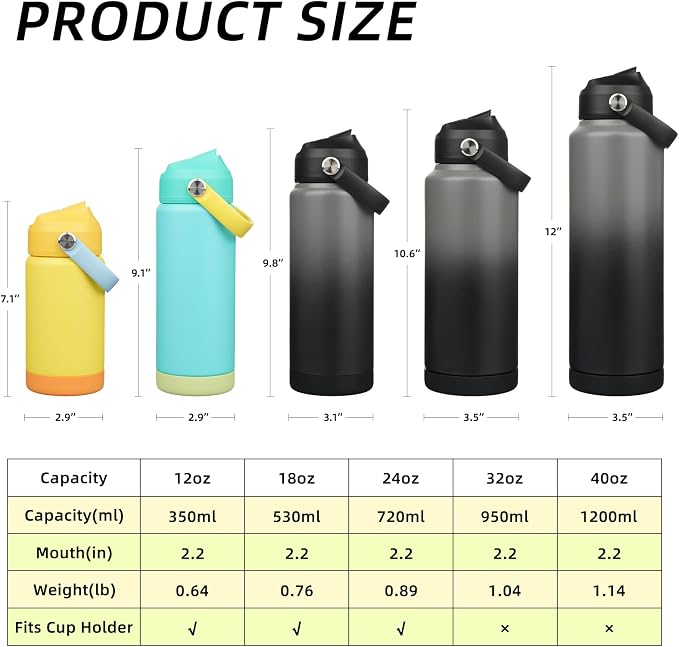 BJPKPK 12oz Insulated Water Bottle, Stainless Steel Bottle - Image 5