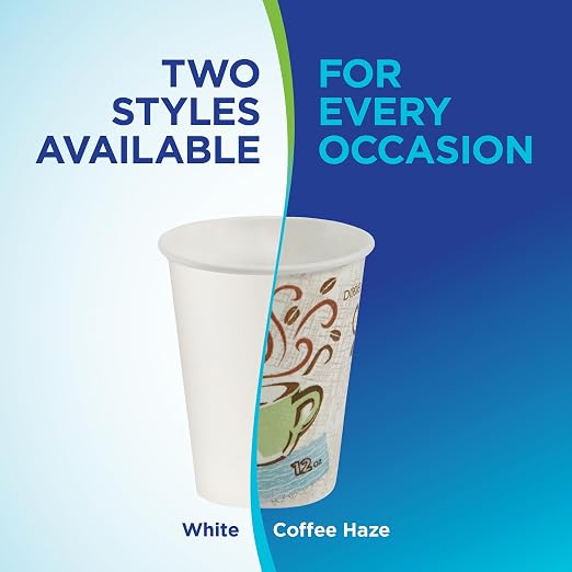 Dixie PerfecTouch 12 oz Paper Coffee Cups By GP PRO, Coffee Haze Design - Image 7