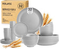 Wheat Straw Dinnerware Sets, Plates and Bowls Sets, Unbreakable Reusable Plates by Perlapoc