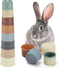 8 Pcs Stacking Cups for Bunny, Hiding Food and Playing, Keeping Bunnies Busy by MEWTOGO
