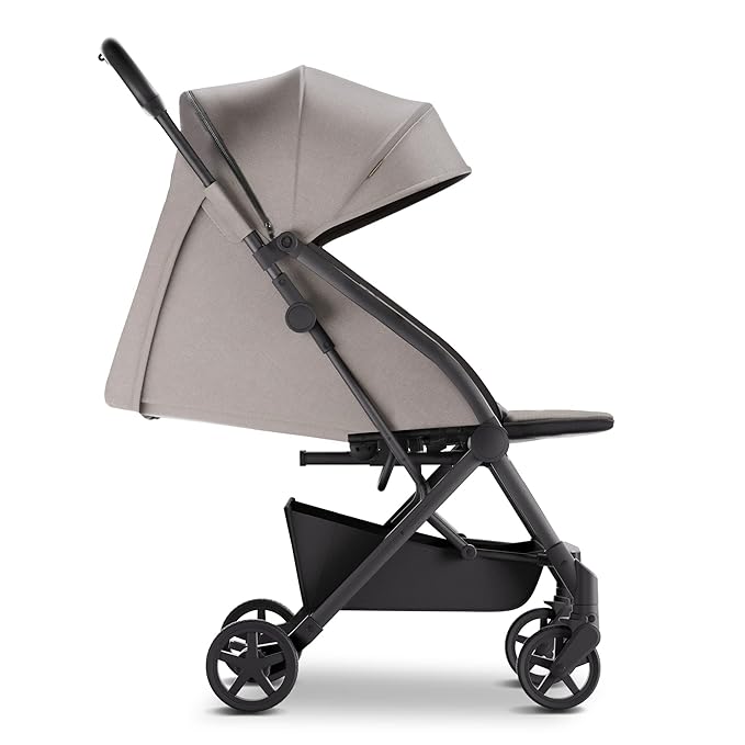 Mompush Lithe V2 Lightweight Travel Stroller, Compact Foldable Baby Stroller with Travel Bag, One-Hand Fold Stroller, Snack Tray, Mechanical Recline Seat, Airplane-Ready, Organizer & Rain Cover