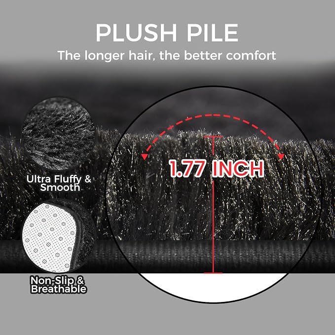 Ultra Soft Rug for Living Room, 3X5 Fluffy Shag Area Rug for Bedroom, Modern - Image 4