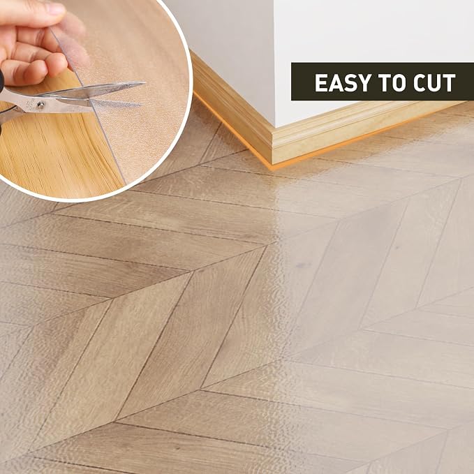 Clear Plastic Area Mat for Under High Chair, Anti-Spill Hard Floor Protector - Image 6