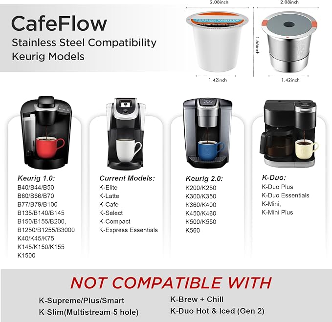 Noalto Reusable K Cups and Coffee Pods, Universal stainless steel k Cups - Image 2