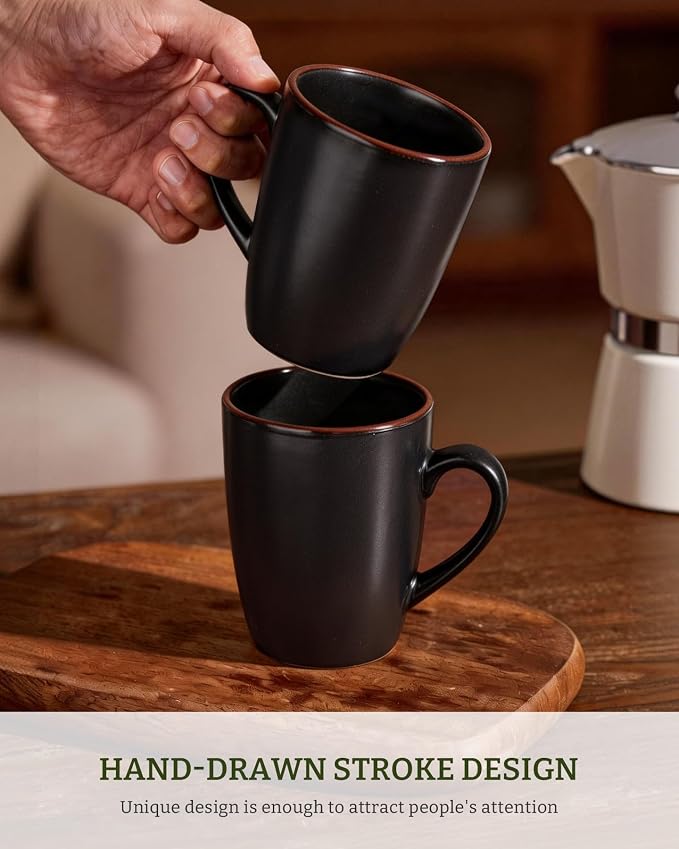 famiware Venus Coffee Mugs Set of 4, 13 oz Ceramic Stoneware Mug Cup Set | - Image 3