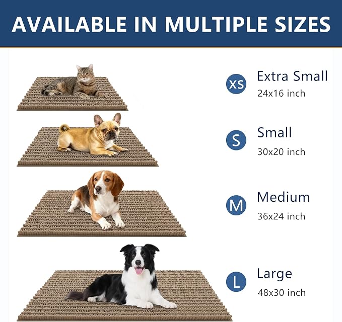 Smiry Dog Door Mat for Muddy Paws 36x24, Absorbent Dirt Trapper, Non-Slip - Image 3