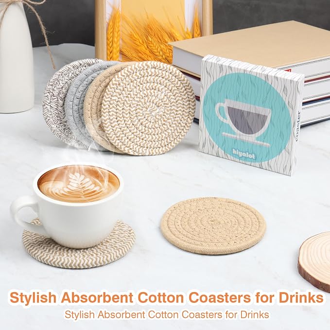 4.8" Boho Cotton Drink Coasters Set of 2 - Image 5