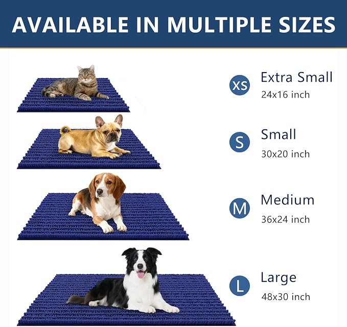 Smiry Dog Door Mat for Muddy Paws 40x32, Absorbent Dirt Trapper, Non-Slip - Image 3