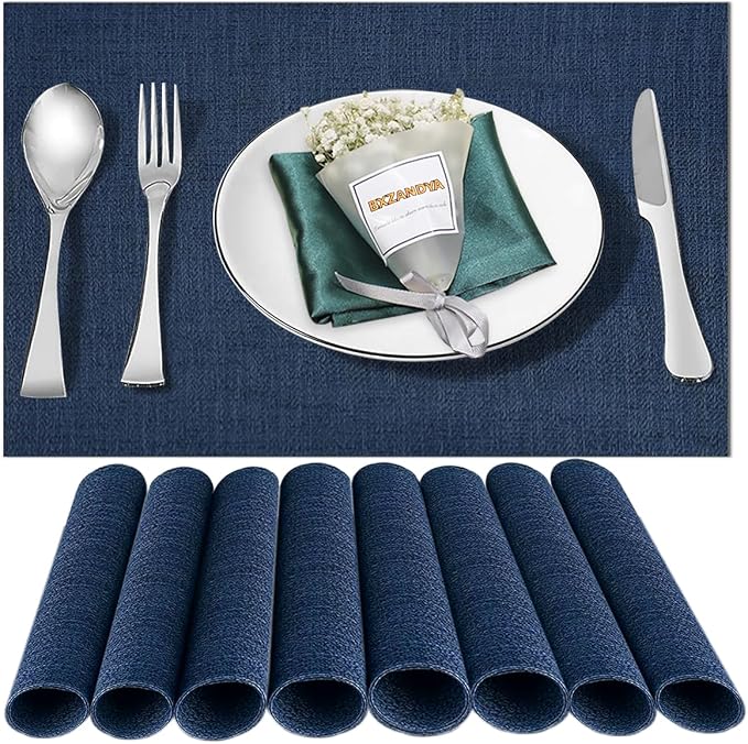 Placemats Set of 8, Heat and Stain Resistant Indoor/Outdoor Place mats by BxzanDya-LifeSmartMaker