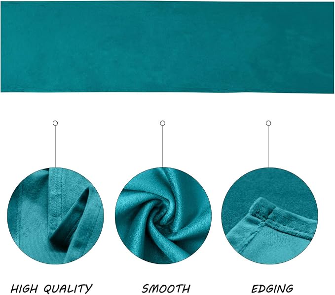 BALCONY & FALCON Table Runner Velvet Sky Blue 14"x118" | Elegant, Fall Decor - Image 2